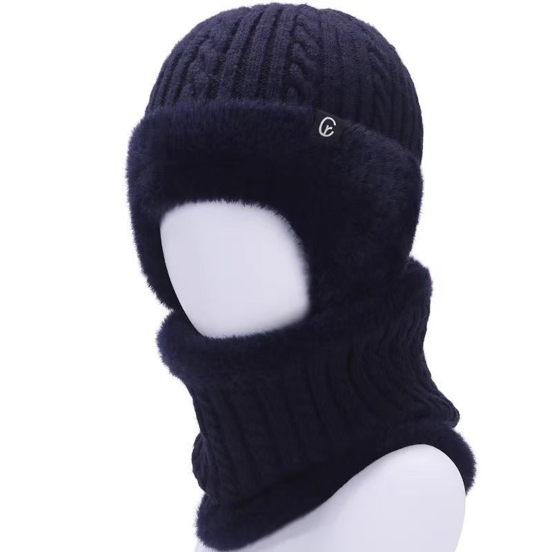 Men's Fleece-Lined Knitted Winter Hat with Ear Protection