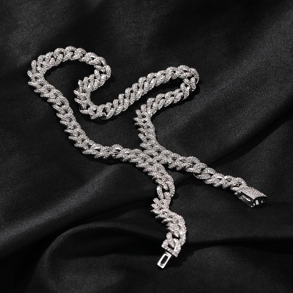 Encrypted Full Diamond Cuban Chain - Zircon