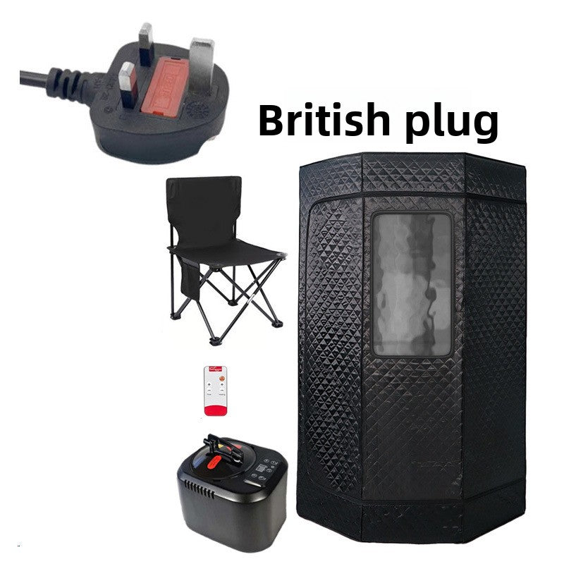 3L Sweating Bath Box Sauna Steam Machine + Pentagonal Bracket + Folding Chair