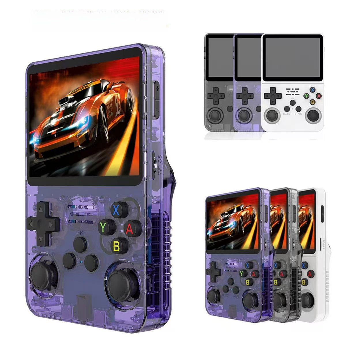A retro portable game console on hand