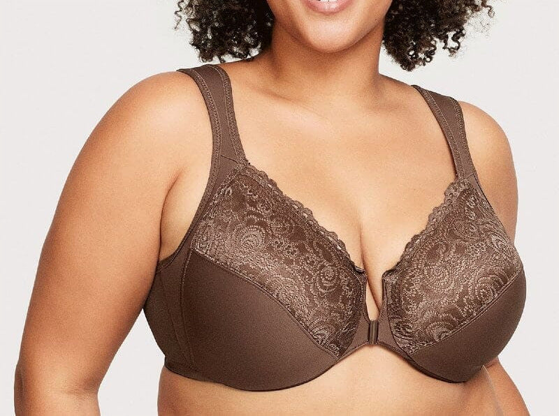 Front Button Women's Bra with Steel Ring Push-Up