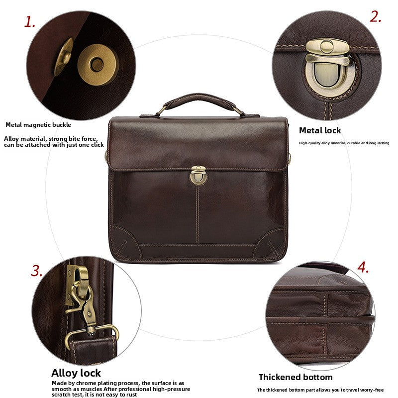 Leather Briefcase - Adjustable Shoulder Strap