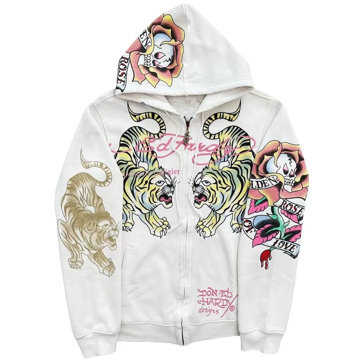 Harajuku Y2K Street Printed Zipper Hooded Sweatshirt