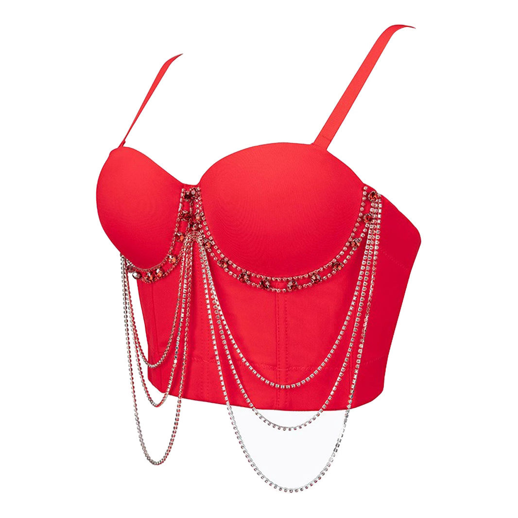 Sexy Rhinestone Chain Suspender Top for Women