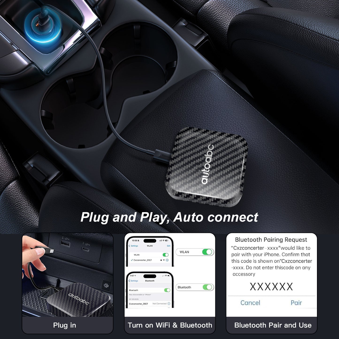 Wireless CarPlay AI Box - Android Auto with Streaming Apps
