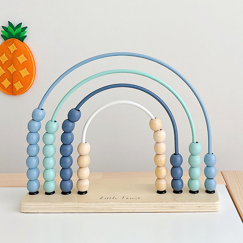 Wooden Rainbow Computing Rack Toy