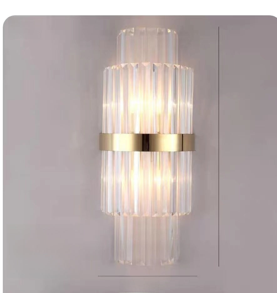 Modern Minimalist Stainless Steel Crystal Wall Lamp