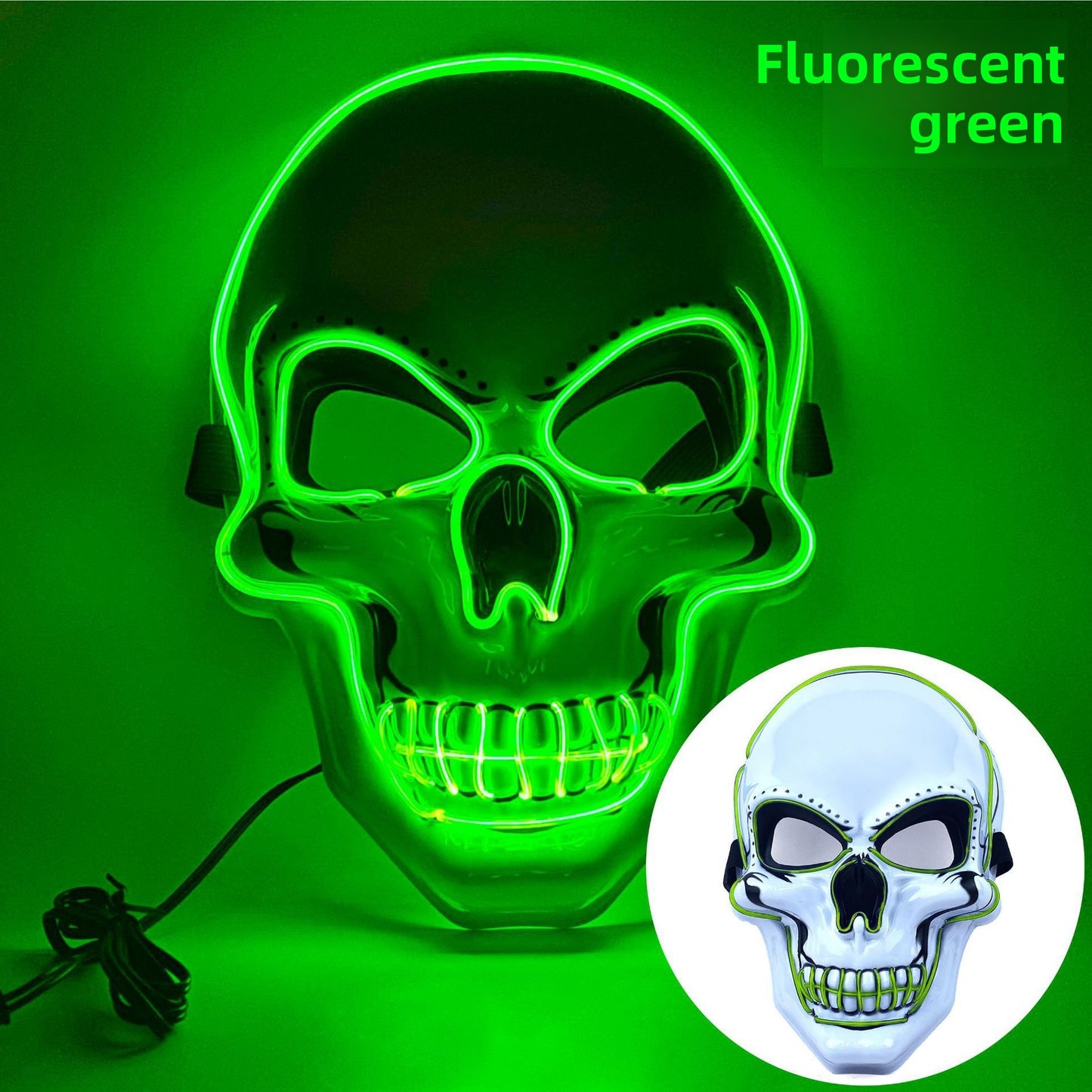 Halloween Skull LED Glow Mask with Multi-Color Effects