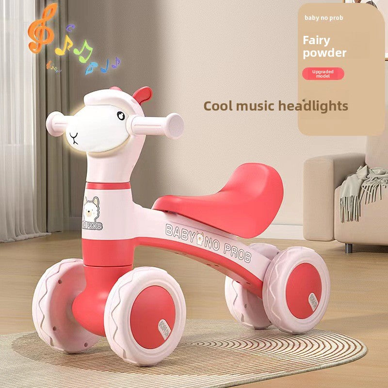 Children's Alpaca Scooter Four-Wheel Balance Walker for Toddlers