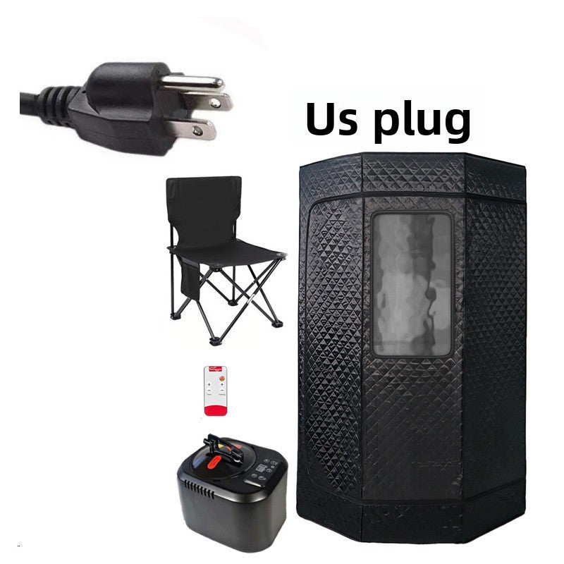 3L Sweating Bath Box Sauna Steam Machine + Pentagonal Bracket + Folding Chair