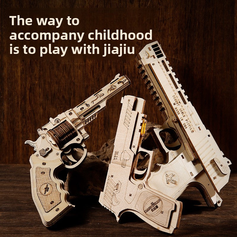 DIY Wooden Rubber Band Gun Puzzle Model