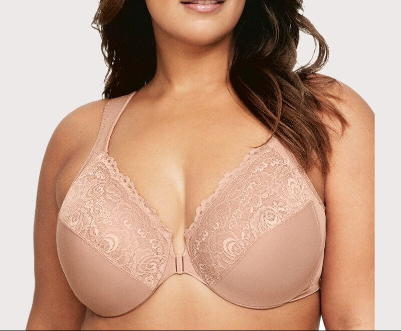 Front Button Women's Bra with Steel Ring Push-Up