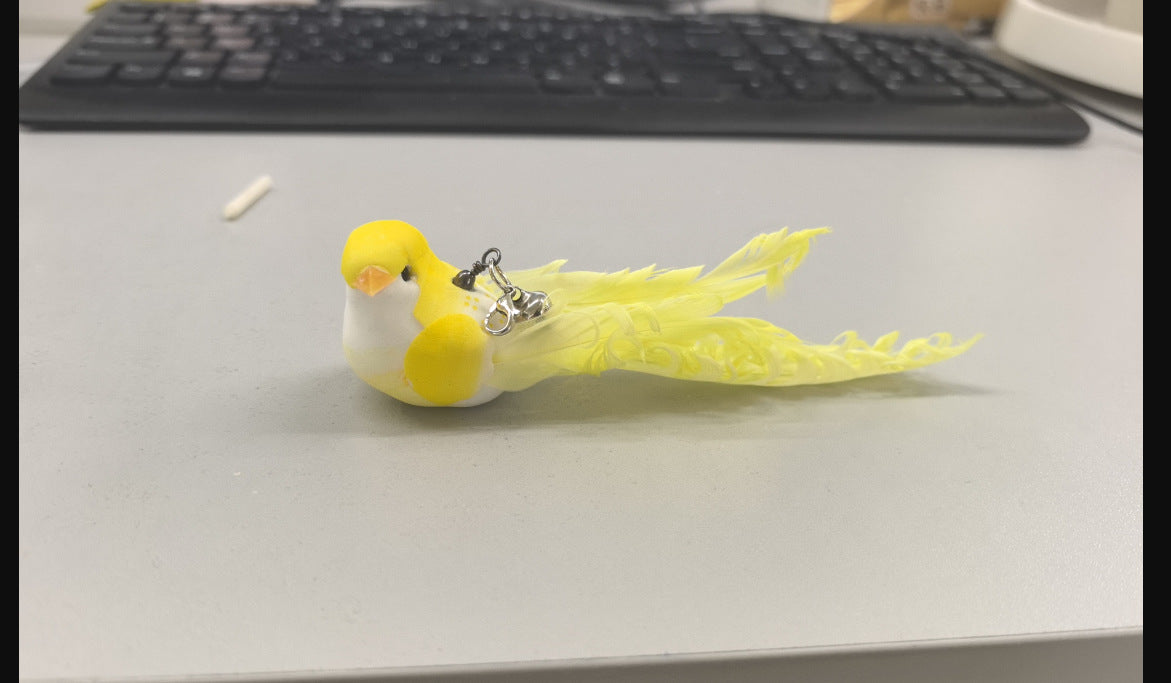 Simulation Bird Cat Toy with Suction Cup