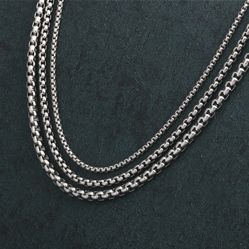 Pearl Chain Interlocking Titanium Steel Pendant Necklace