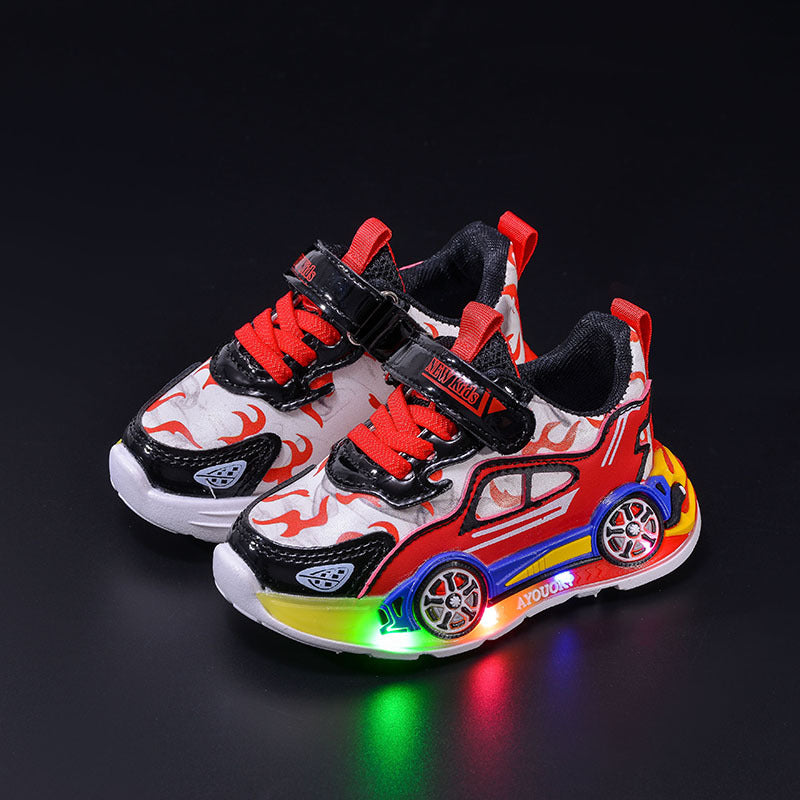Cartoon Car Light-up Sneakers for Kids
