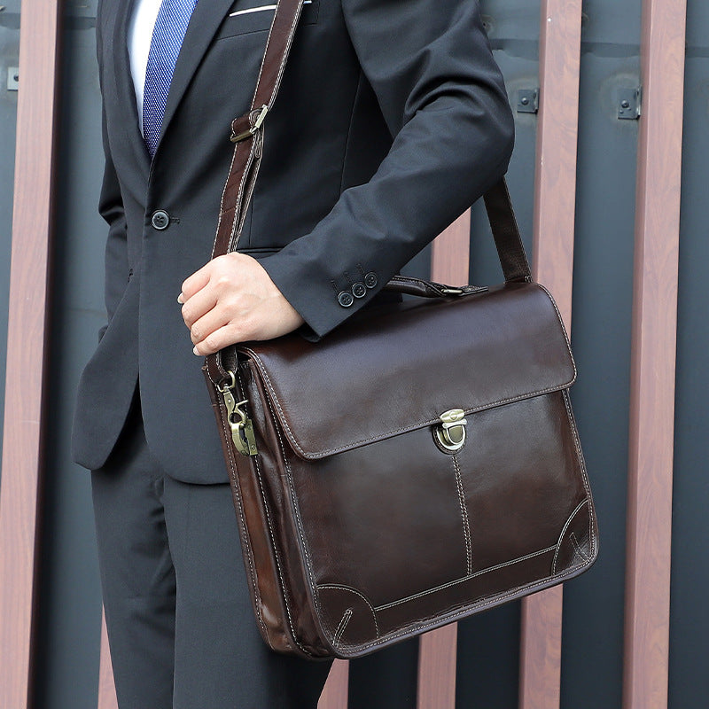 Leather Briefcase - Adjustable Shoulder Strap