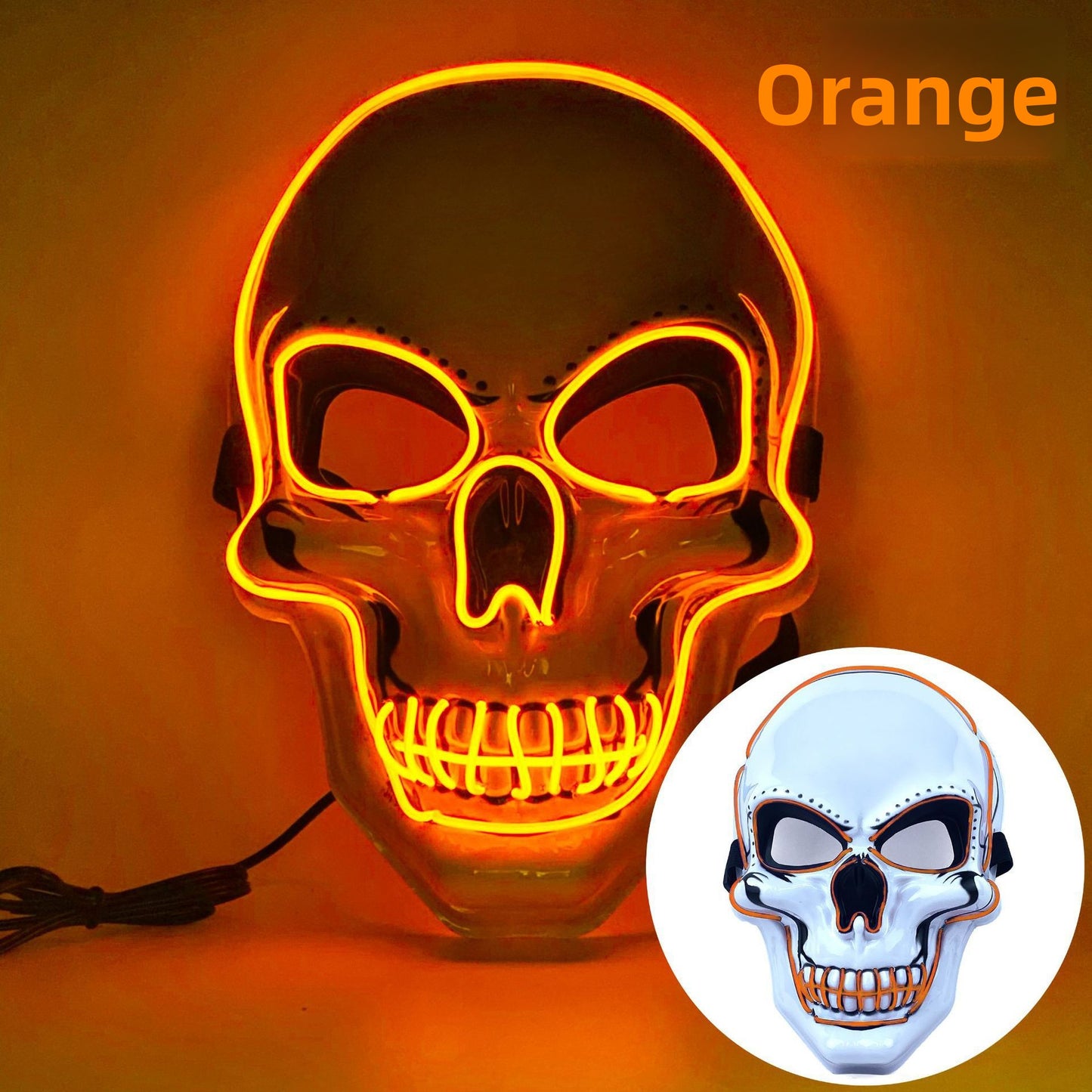 Halloween Skull LED Glow Mask with Multi-Color Effects