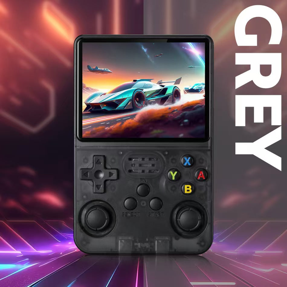 A retro portable game console on hand