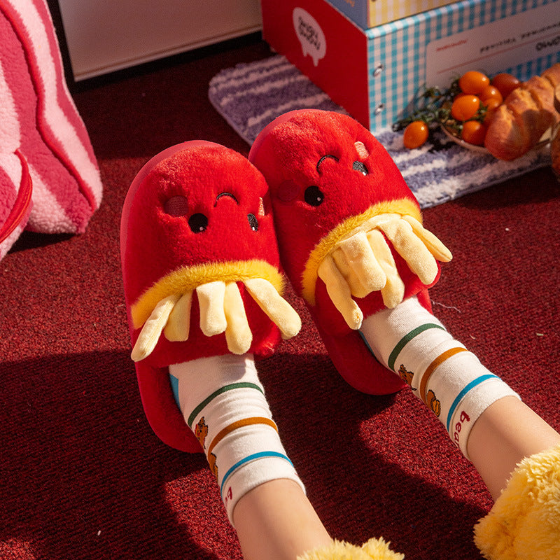 French Fries Rolls and Plush Slippers