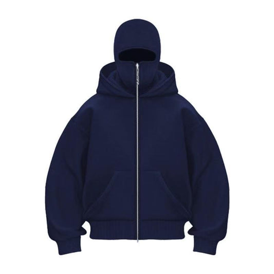 Loose Fleece-Lined Hooded Sweatshirt