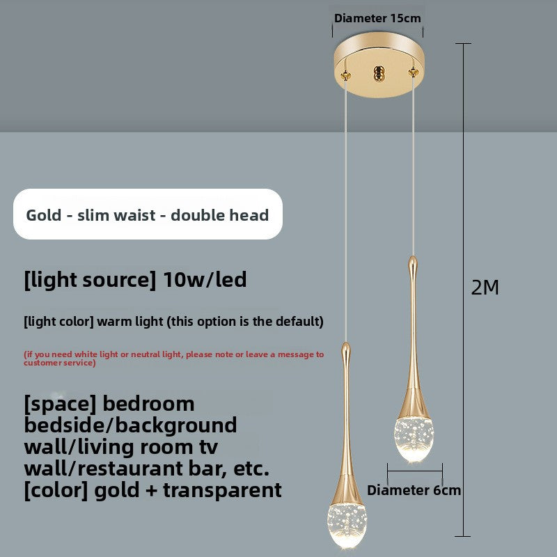 Single-Head Crystal LED Chandelier for Bedroom and Dining Room