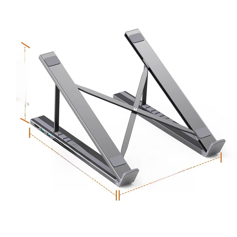 Adjustable Laptop Stand with 8-in-1 Type-C Docking Station