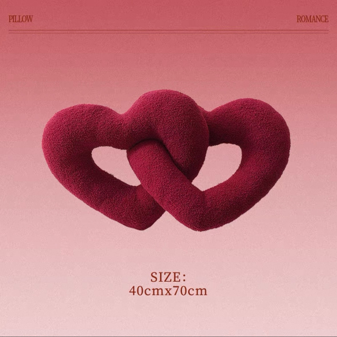 Red Heart-Shaped Throw Pillow for Wedding Celebration & Wedding Room Decoration