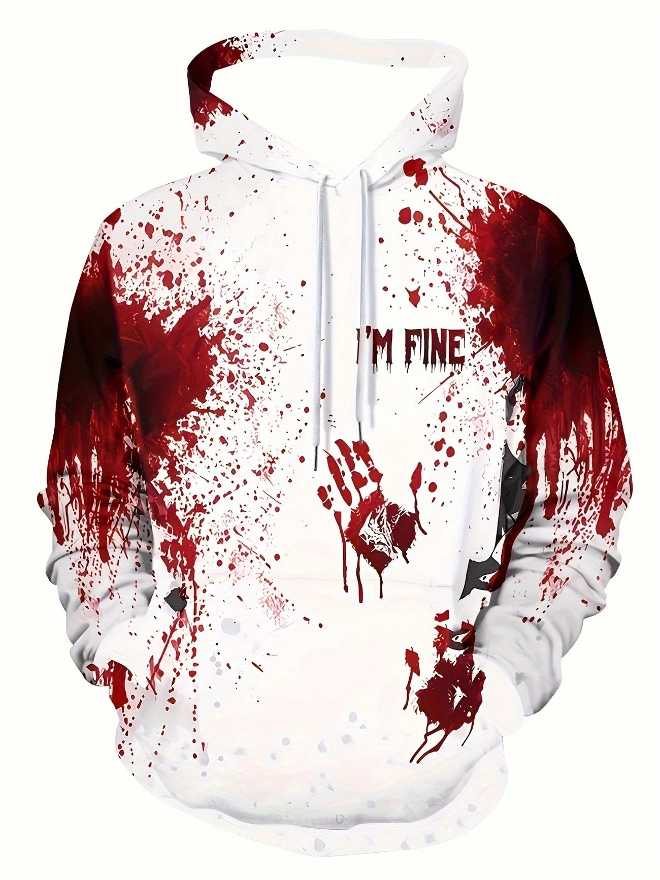 3D Printed Men's Hoodie Sweatshirt - Horror Theme Loose Fit Long Sleeve