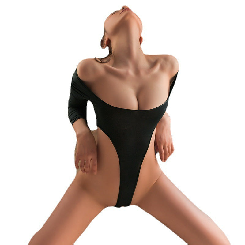 Open-Fit Ice Silk Lingerie Jumpsuit for Women