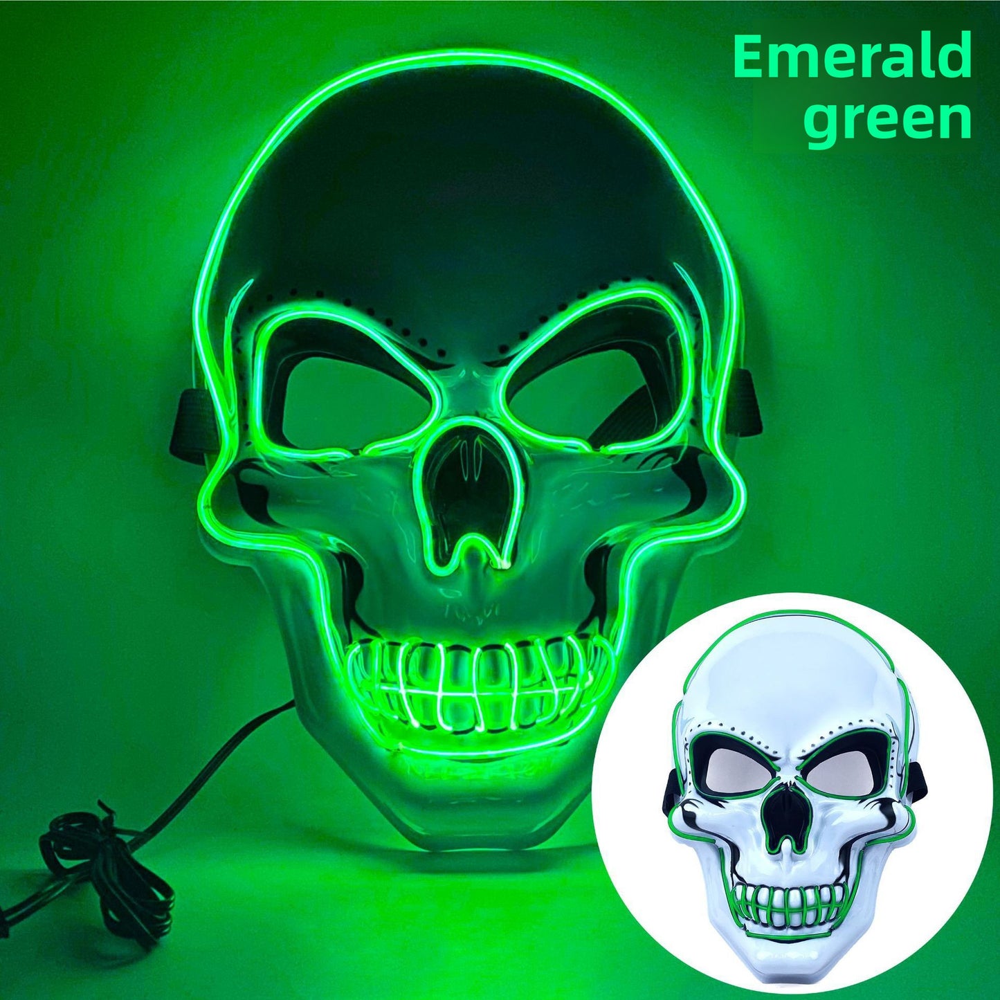Halloween Skull LED Glow Mask with Multi-Color Effects
