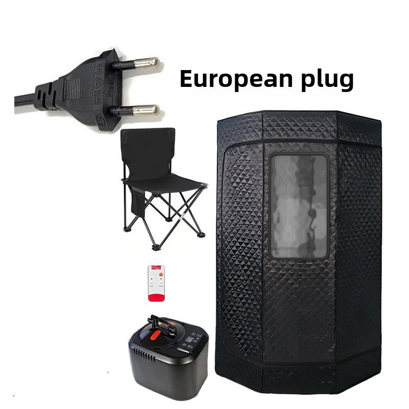 3L Sweating Bath Box Sauna Steam Machine + Pentagonal Bracket + Folding Chair