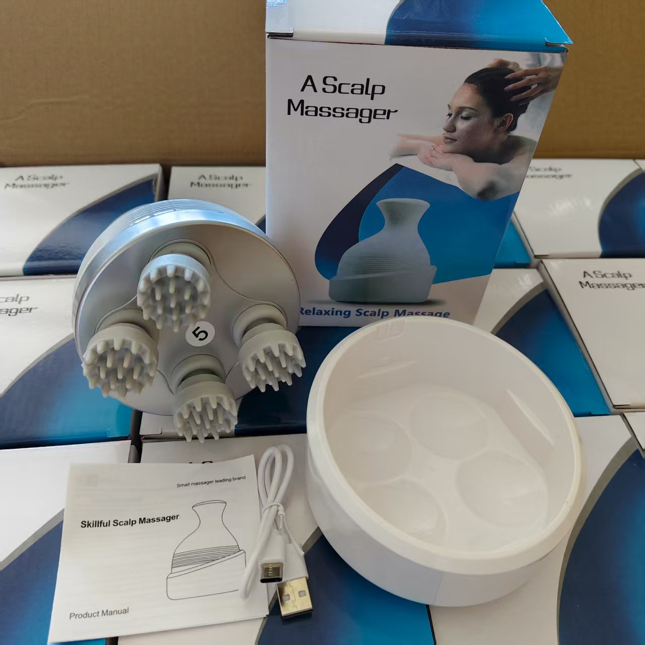 Electric Head Massager with Cat Paw Design