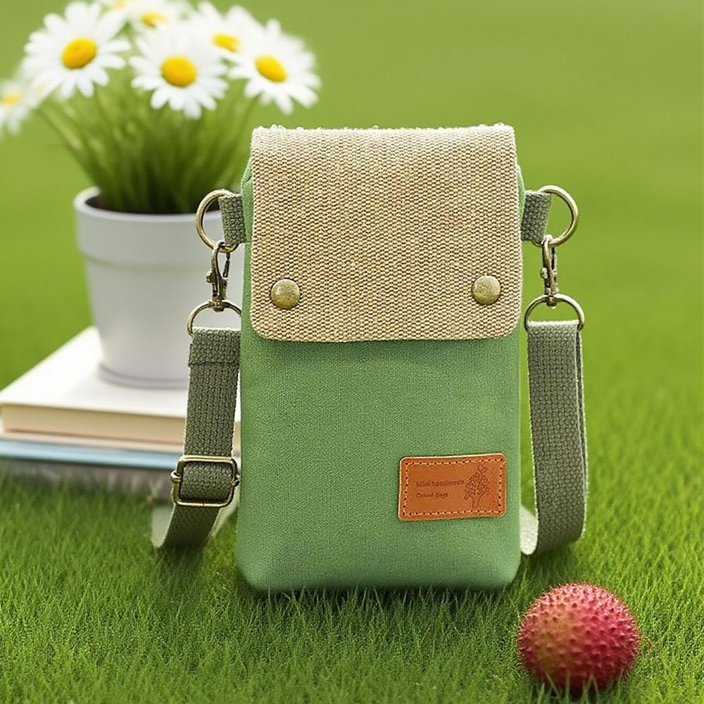 Simple Canvas Crossbody Phone Bag